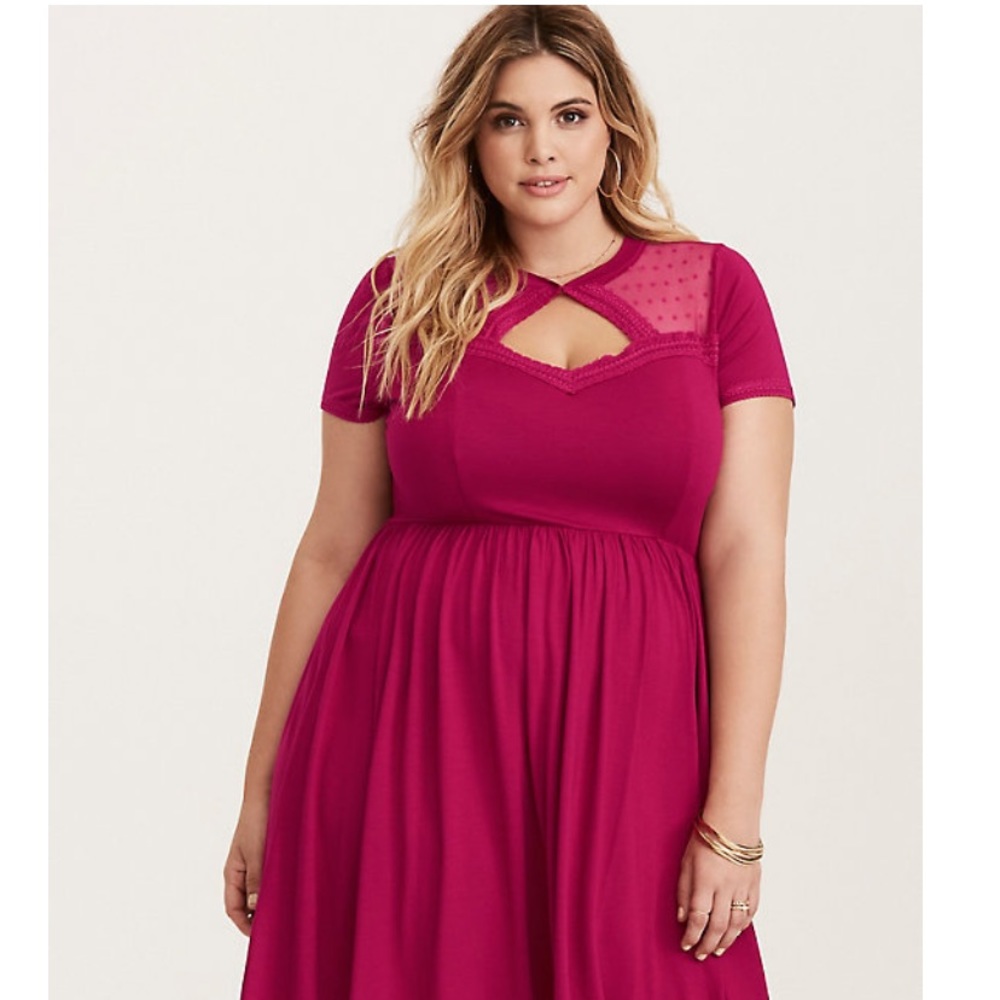 Torrid Mesh Insert Skater Dress 2x